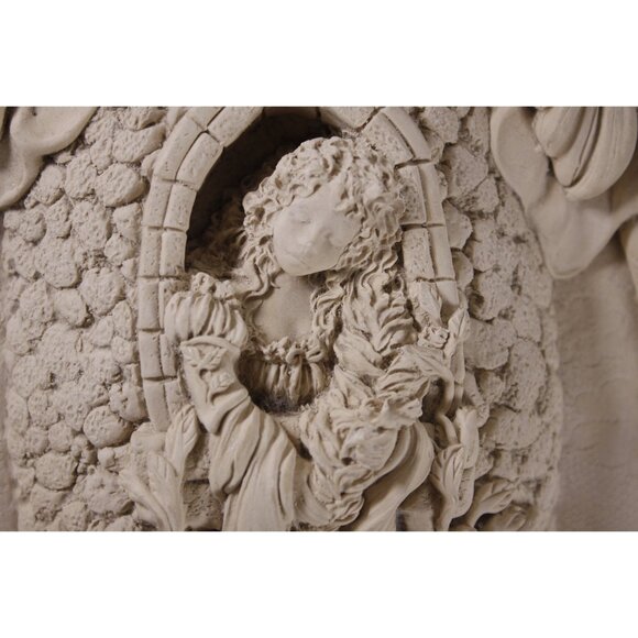 Vintage Rapunzel fairy tale wall hanging ceramic art sculpture hand made - Picture 2 of 7